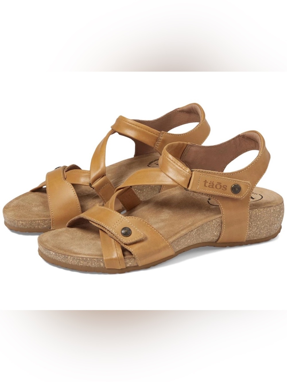 Taos Footwear Z5709 Women's Camel Leather Universe Strappy Sandals Sz 7-7.5